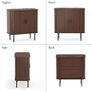 Buffet Storage Cabinet for Living Room, Kitchen Cupboard with Tambour Sliding Door, Storage Unit for Modern Home Dinning Room,Walnut Image 3