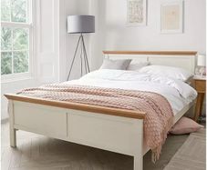 Cream / Oak Bed Frame