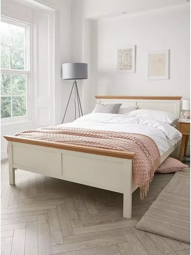 Cream / Oak Bed Frame