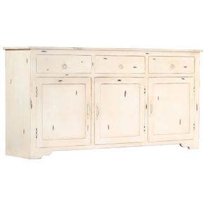 Sideboard White 160x40x80 cm Solid Mango Wood