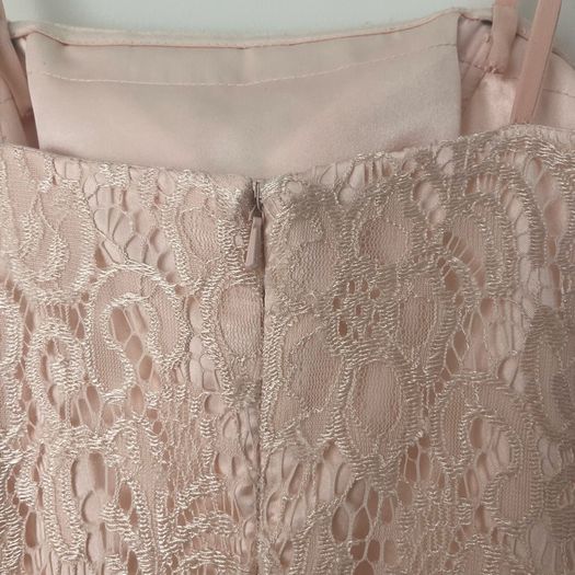 LAONA Blush Pink/Peach Lace Party Dress with Satin Bow - Size 36
