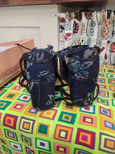 Public desire platform denim sandals