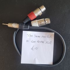 Stereo 3.5mm mini jack to twin female XLR