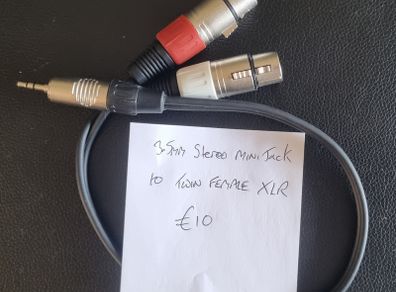 Stereo 3.5mm mini jack to twin female XLR