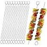 20 PCS BBQ Metal Skewers Stainless Steel,7.87''/20cm Reusable Kebab Skewers for Grilling, Oven, and BBQ Image 2