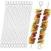 20 PCS BBQ Metal Skewers Stainless Steel,7.87''/20cm Reusable Kebab Skewers for Grilling, Oven, and BBQ