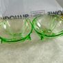 Set of 2 Art Deco 1930s Stolzle Hermanova Uranium Glass Dish Bohemian Image 5