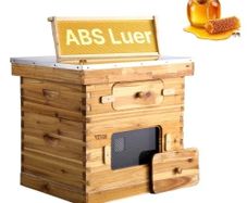 Bee Hive 20 Frame Bee Hives Starter Kit, Beeswax Coated Fir Wood, 1 Deep + 1 Medium Bee Boxes Langstroth Beehive Kit, Transparent Acrylic Windows with Foundations for Beginners Pro Beekeepers