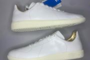 New Adidas Vintage White Leather Cream Gold