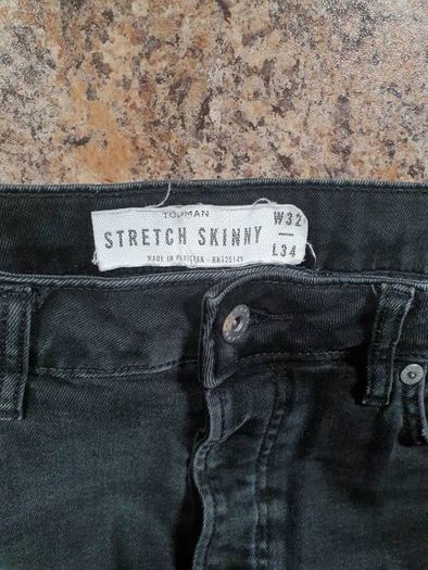 mens Topman stretch skinny jeans with rips waist 32 leg 34