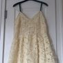 Pale yellow lace midi dress Image 3