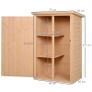 NEW SALE | 75L x 56W x115Hcm Fir Wood Garden Storage Shed w/ Shelves Wood Tone Image 6