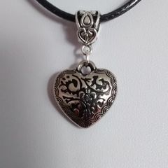 Ornate Heart Pendant / Charm for Pandora Style Bracelet