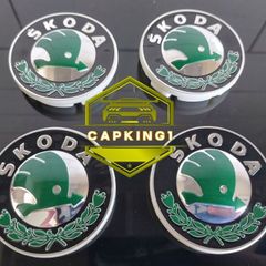 4 x Skoda Centre Caps (56mm) old style - Free Post