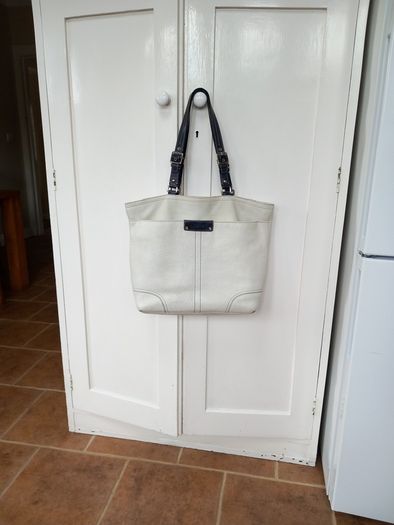 Coach Large Off White Black Trim Large Bag