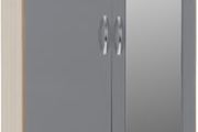 Nevada Mirrored 2 Door 1 Drawer Wardrobe