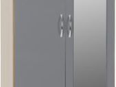 Nevada Mirrored 2 Door 1 Drawer Wardrobe