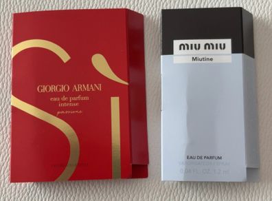 Giorgio Armani EDP intense 1.2ml & Miu Miu Miutine EDP 1.2ml