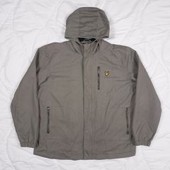 Lyle & Scott Olive Khaki Green Hooded Lightweight Zip Jacket Mens Size XXL