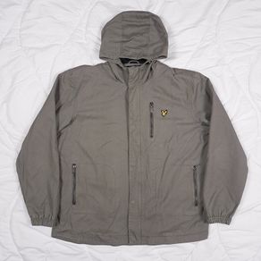 Lyle & Scott Olive Khaki Green Hooded Lightweight Zip Jacket Mens Size XXL