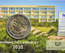Cyprus 2 Euro Commemorative Coin 2020 - Institute of Neurology and Genetics. Coincard. BU