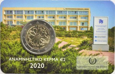 Cyprus 2 Euro Commemorative Coin 2020 - Institute of Neurology and Genetics. Coincard. BU