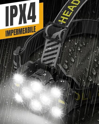 FREE SHIPPING Head Torch Rechargeable, 10 LED 10 Modes Head Torch USB Rechargeable Super Bright 22000 Lumens Waterproof IPX4 Headlamp Hands Free Running Head Torch for Fishing Walking Cycling Camping