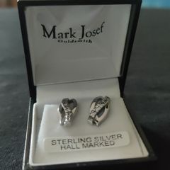 earrings silver and diamonds