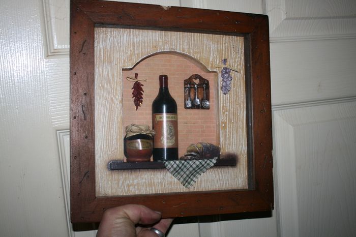 Arister Gifts Wine Shadow Box Wall Hanging Rustic Kitchen Decor 3D With Plaque