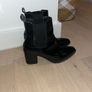 BLACK Croc-Effect Leather Boots Image 2