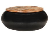 Coffee Table Black 68x68x30 cm Solid Reclaimed Wood
