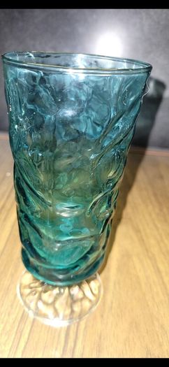 vintage aquamarine glasses x4