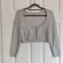 Grey Cropped Cardigan, BERSHKA, Size S Image 3
