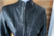 leather womens jacket black Outer Edge size 10