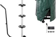 Wheel Rim Tree 225 mm Aluminium Mobile Includes Protective Cover 100 kg Load Capacity 3 Wheels Rim Holder Tyre Stand Tyre Holder
