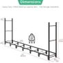 2.44m Outdoor Firewood Rack for Fireplace, Heavy Duty Steel Log Holder, Indoor Wood Pile Storage Organizer, Adjustable Stacker Stand,  Black Image 6