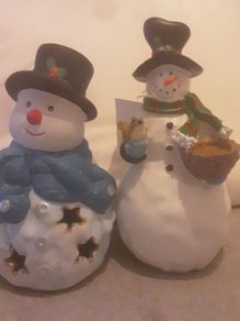 Christmas Decoration .. Snowmen x 2 .. Reduced Both for 16.00euro