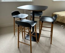 Normann Copenhagen Form Bar Table & 4 Bar Stools Black/Oak