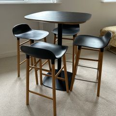 Normann Copenhagen Form Bar Table & 4 Bar Stools Black/Oak