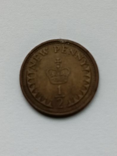 1973 Great Britain Half New Penny from the United Kingdom.
