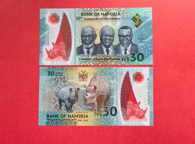 Namibia  30  Dollars  2020  Pick. 18. POLYMER / PLASTIC.  Commemorative Issue ( Unc )