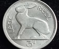 Ireland - 1966 - 3 Pence - Hare - UNC - KM.12a - [#2045]