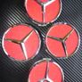 4x Red shining 75mm Mercedes Benz Alloy Wheel Center Caps cap Hub Cover Image 7