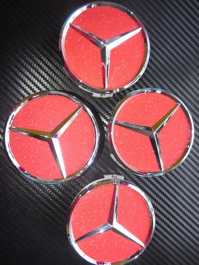 4x Red shining 75mm Mercedes Benz Alloy Wheel Center Caps cap Hub Cover