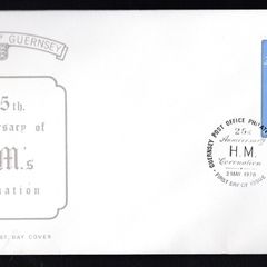 1979 Guernsey 25th Anniversary of Coronation Commemorative Stamp Addressed First Day Cover (FDC)