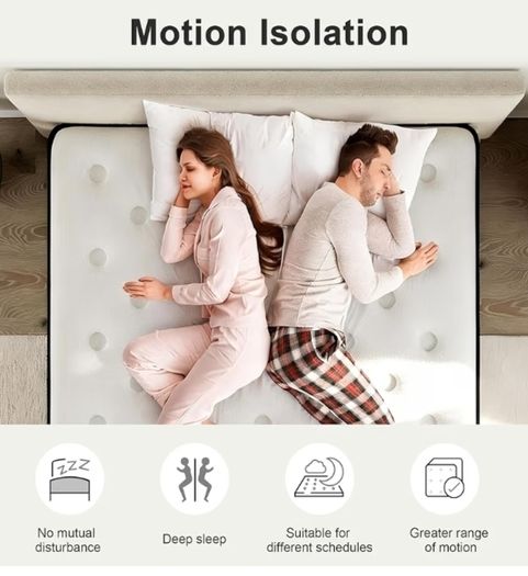 22CM Gel Memory Foam Pocket Sprung Mattresses with Breathable Soft Fabric for Cool Sleep, Mattresses Double for Pressure Relief, Medium Firm Mattress in a Box 135x190x22cm