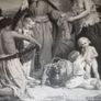 Beautiful antique engraving 1855 The Alms deeds of Dorcas Image 3