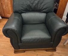 Smart Green Leather Armchair