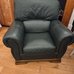 Smart Green Leather Armchair
