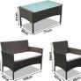 A Set of 4 Wicker Garden Furniture Lounge Coffee Table Image 7